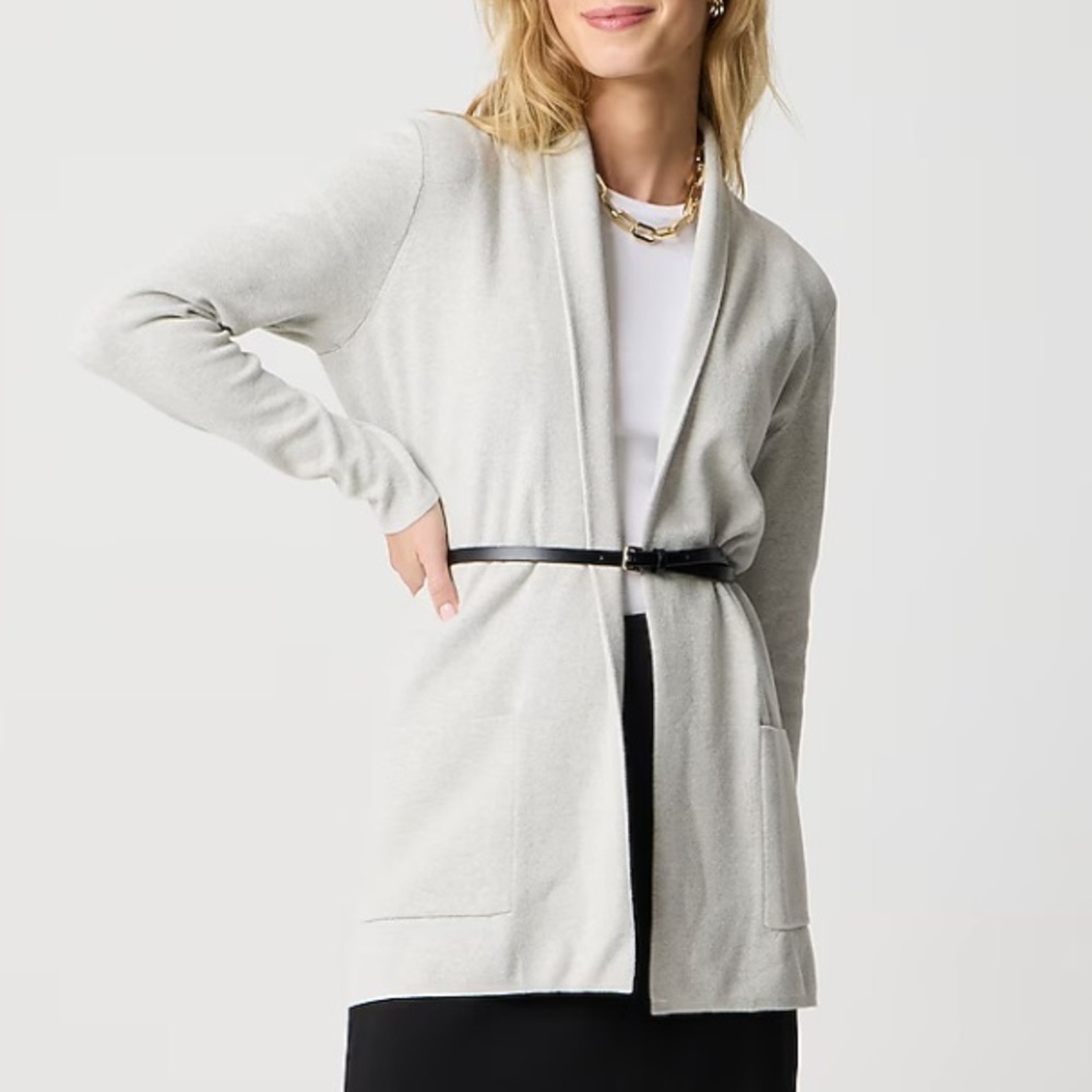 J crew heather dusk Petite Chelsea sweater blazer